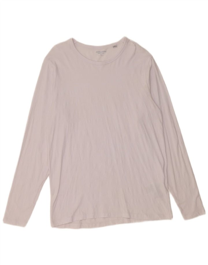 Jack & Jones Top pentru bărbați cu mânecă lungă XL, bumbac alb