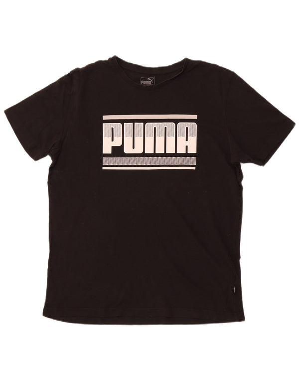Tricou grafic PUMA pentru bărbați Top mare din bumbac negru
