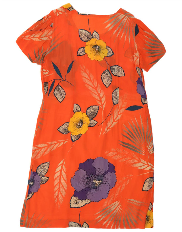 Rochie de damă Vintage Shift UK 12 Medium Portocaliu Floral