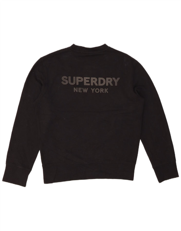 SUPERDRY Hanorac grafic pentru bărbați Pulover mic, negru, bumbac