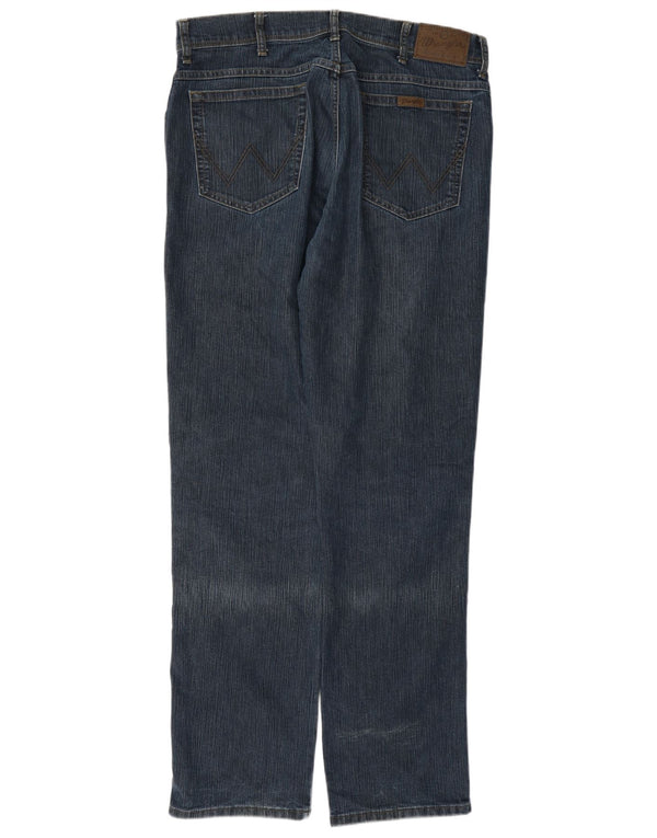 Blugi drepti pentru bărbați Wrangler, cu tăiere obișnuită, L36 L34, bumbac bleumarin