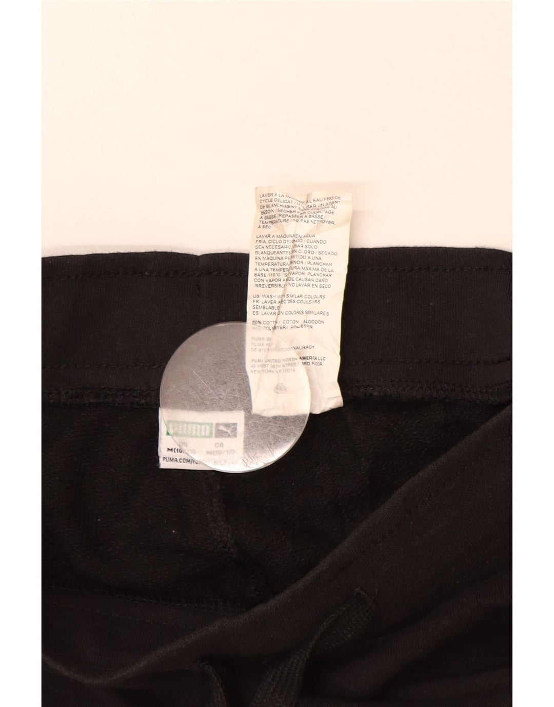 Pantaloni scurți sport grafic Puma pentru băieți 10-11 ani, bumbac mediu negru