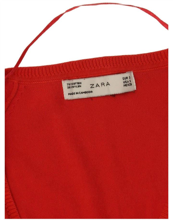 Pulover cardigan pentru femei Zara UK 10 Small Red