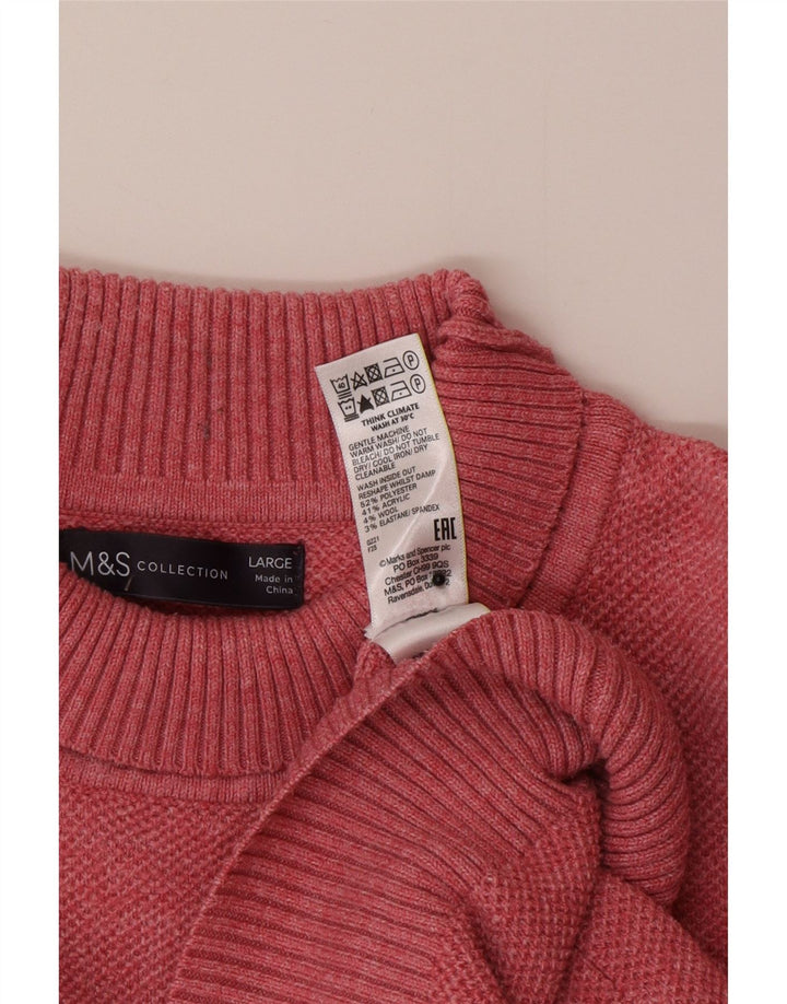 Marks & Spencer Pulover supradimensionat pentru femei cu gât rulat, UK 16, mare, roz