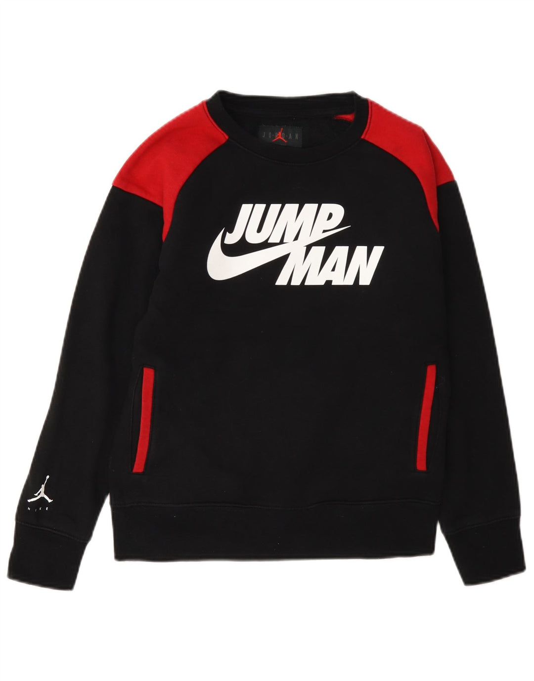 Hanorac cu grafic pentru băieți Jordan 10-11 ani, mediu negru, color block