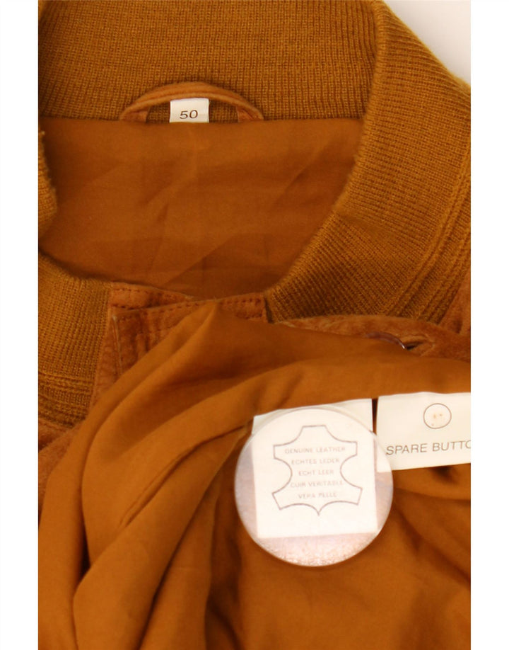 Bomber vintage pentru bărbați din piele intoarsa EU 50, mare, maro