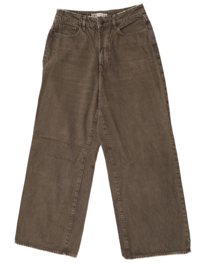 Blugi pentru damă Zara cu picioare largi EU 38 Mici L28 L26 Kaki