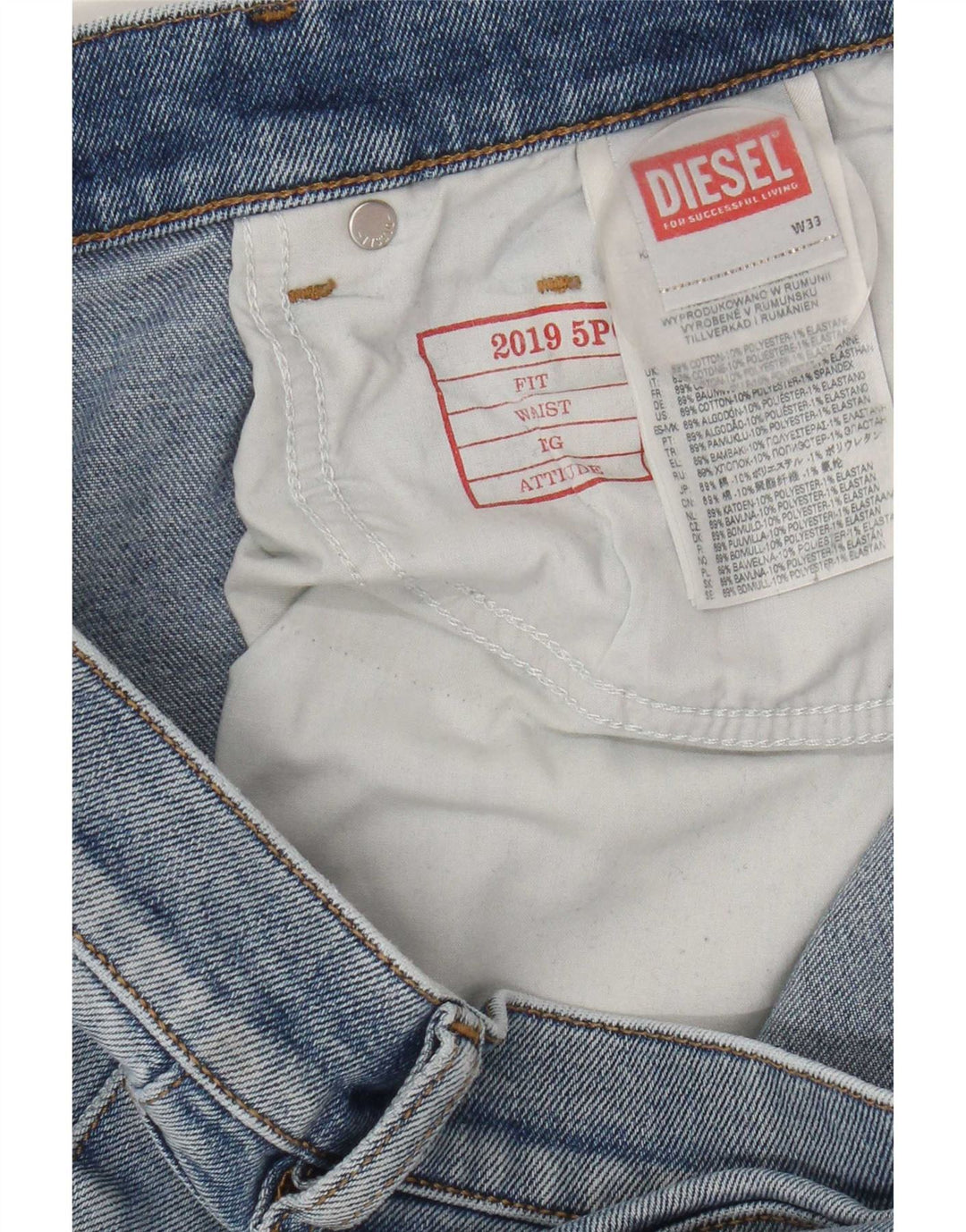 Blugi subțiri pentru femei Diesel W33 L32 Bumbac albastru