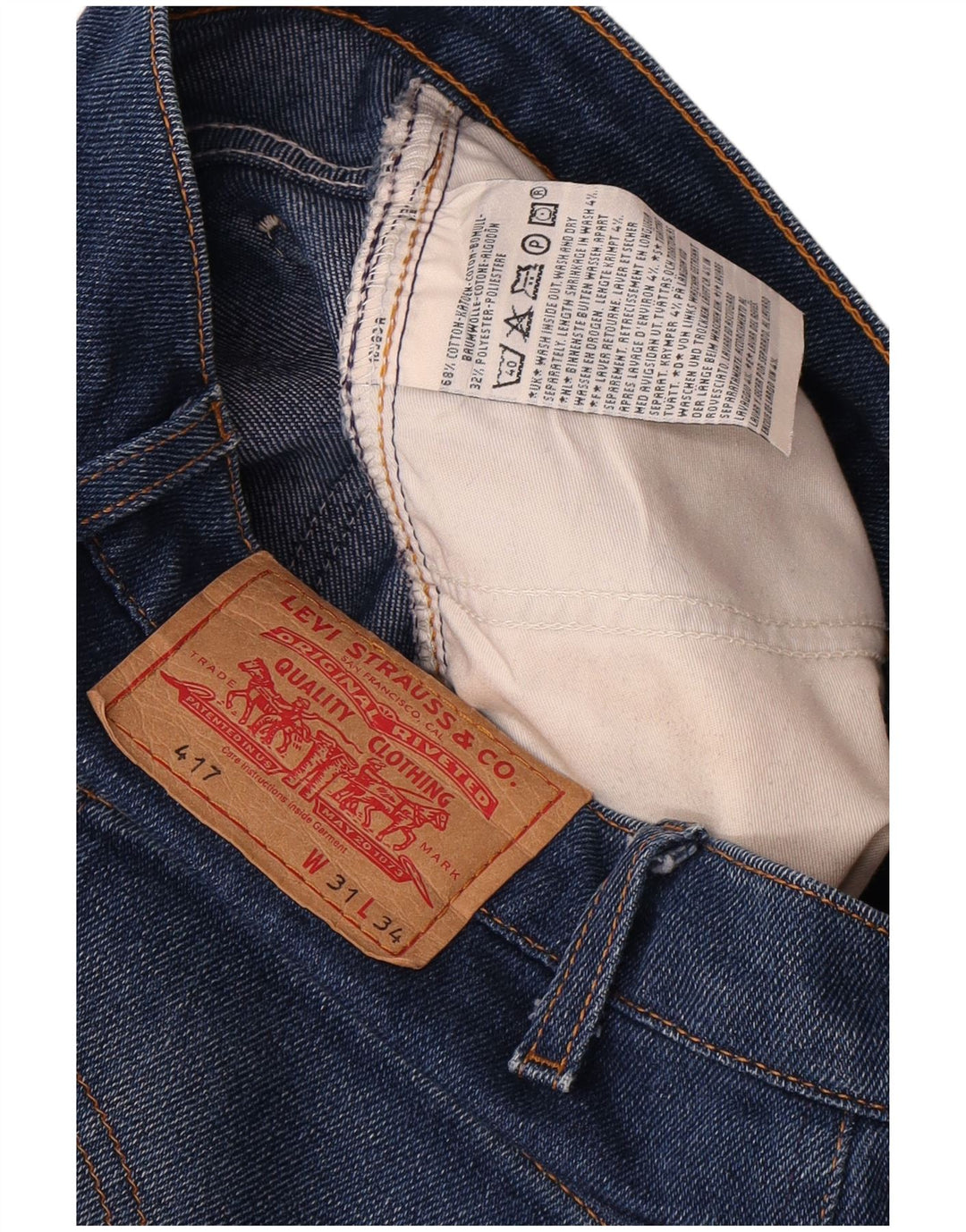 Blugi drepti pentru bărbați Levi's 417 W31 L28 Bumbac albastru