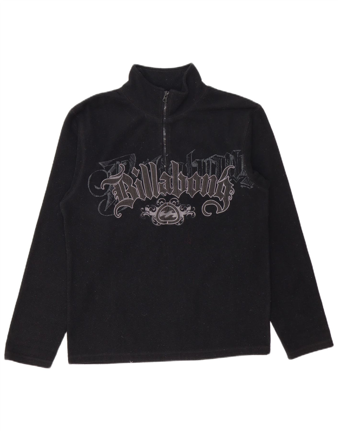 BILLABONG Pulover pentru bărbați, cu grafică, cu fermoar și gât, din lână, poliester negru mic