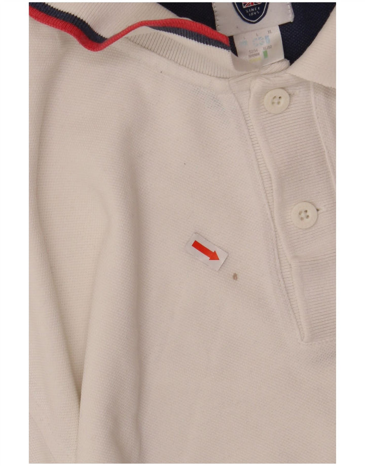 Tricou polo Reebok pentru bărbați, mare, alb, din bumbac
