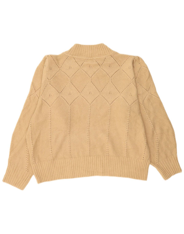 Pulover pentru femei cu gât țestoasă Fat Face UK 24 4XL Bej Argyle/Diamond