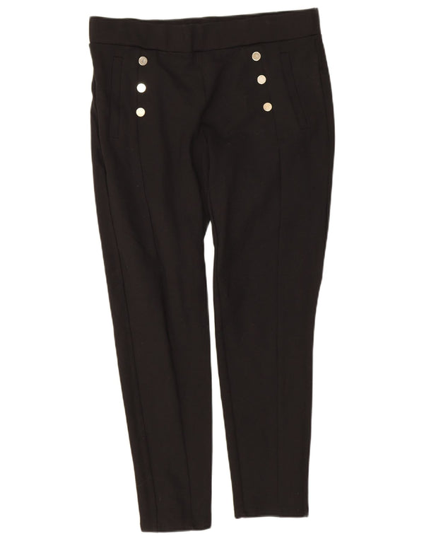 Pantaloni de damă Zara Crop Slim Casual XL W32 L25 Viscoză neagră