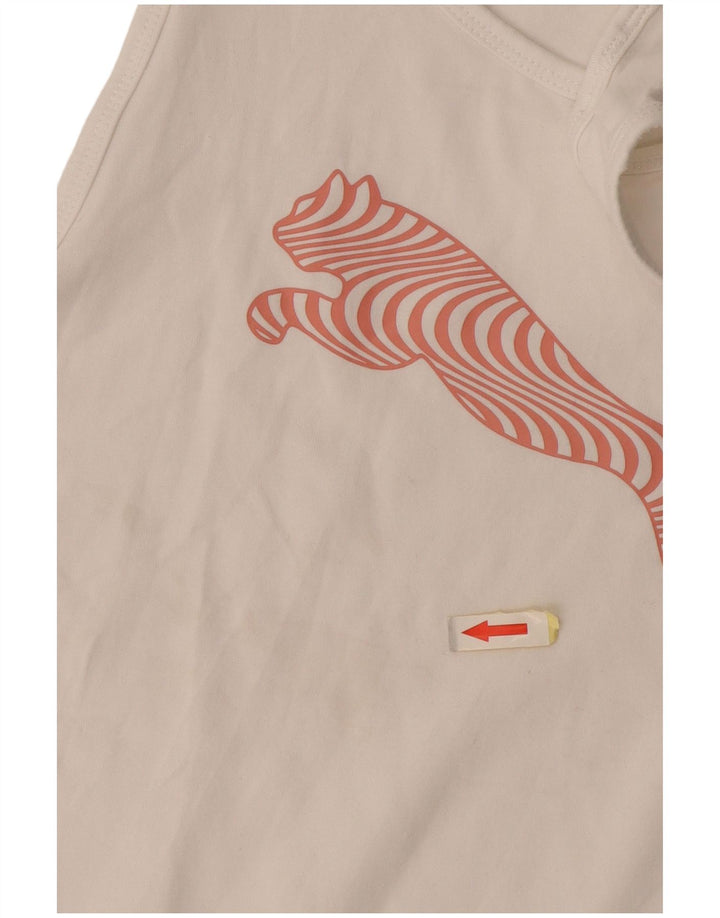 Top cu vestă grafică Puma pentru femei UK 18 XL, alb