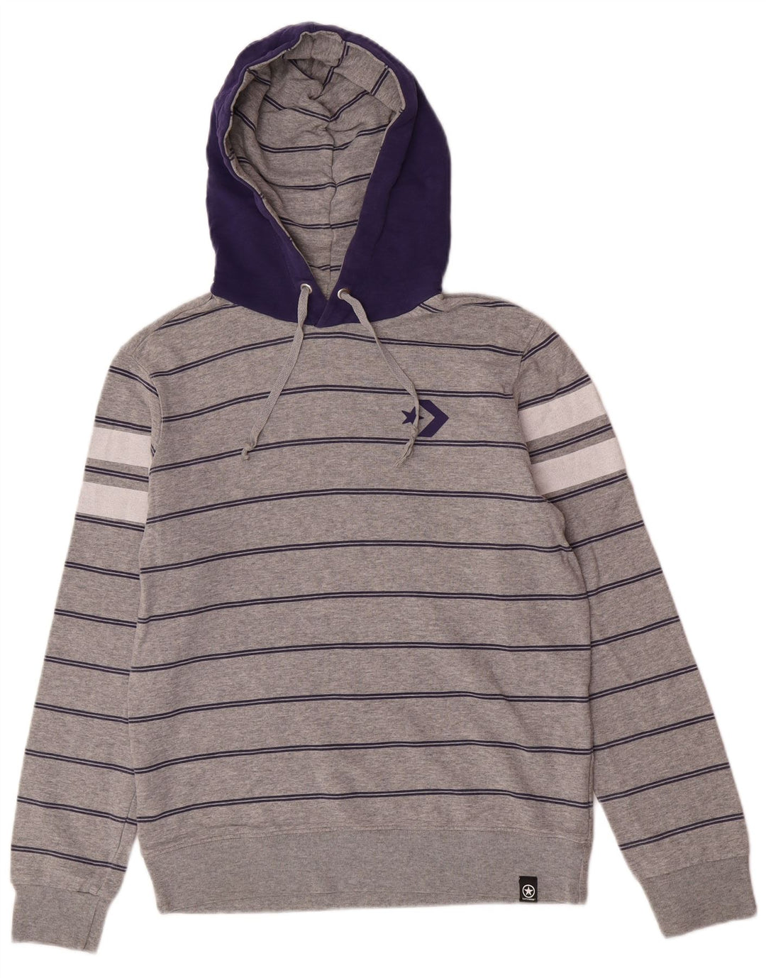 Pulover Converse pentru bărbați, bumbac color bloc, gri mediu