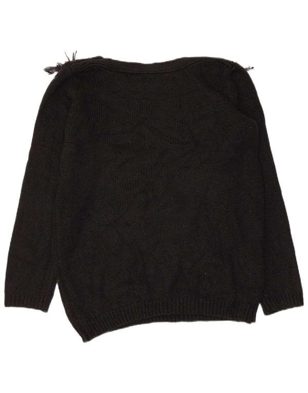 Joseph A Pulover pentru damă cu gât de barcă UK 10 Small Black Geometric