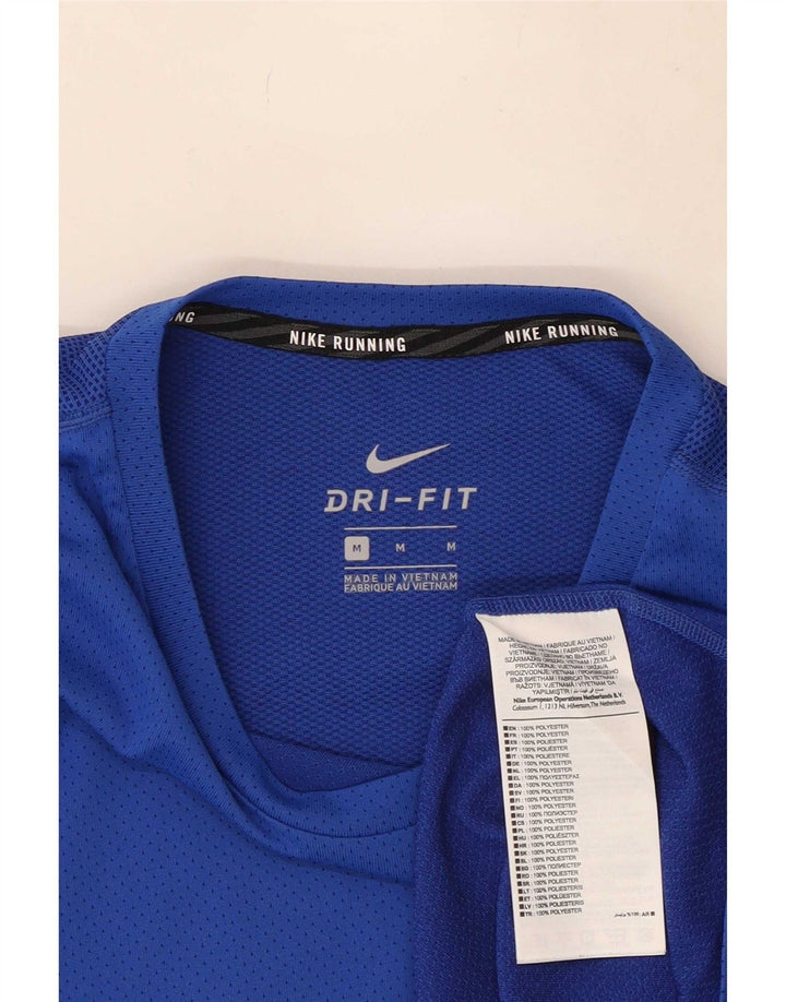 Nike pentru bărbați Dri Fit Top cu mânecă lungă din poliester albastru mediu