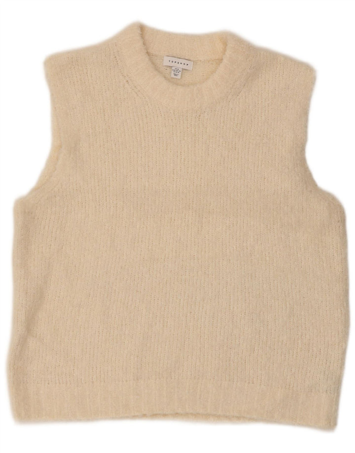 Topshop Womens Vest Tank Top UK 14 Medium Beige Poliester
