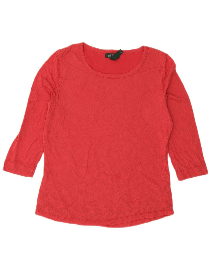RALPH LAUREN Top pentru femei cu mâneci 3/4 UK 12 Medium Red Paisley Poliester