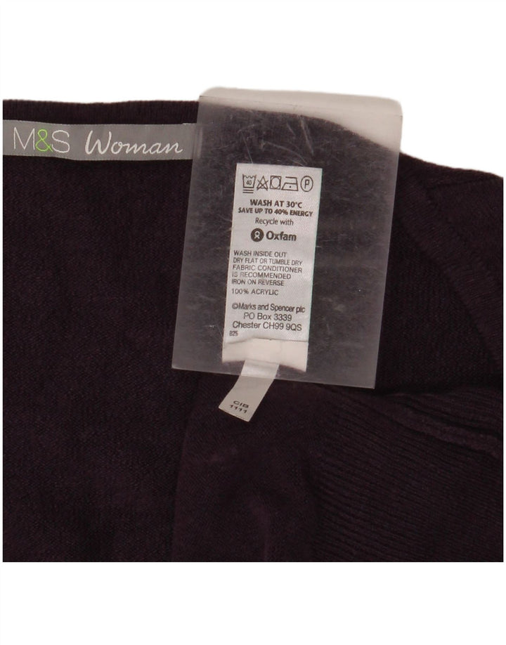 MARKS & SPENCER Pulover pentru femei cu decolteu în V UK 18 XL Violet acrilic