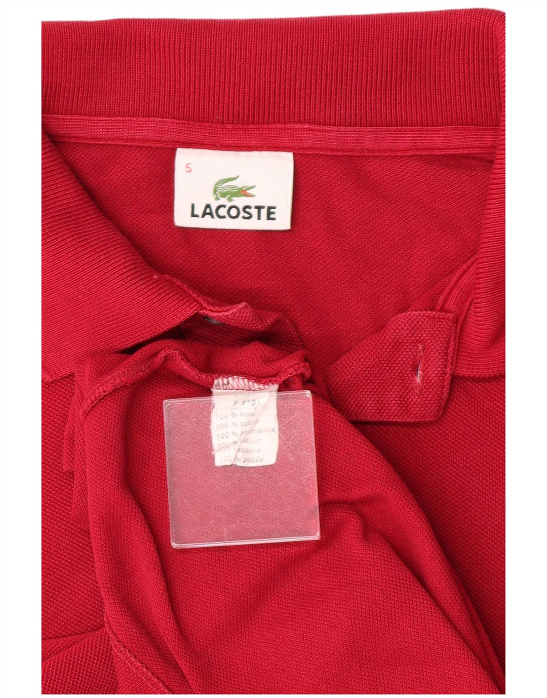 Tricou polo pentru bărbați LACOSTE Mărimea 5 mare, roșu, bumbac clasic