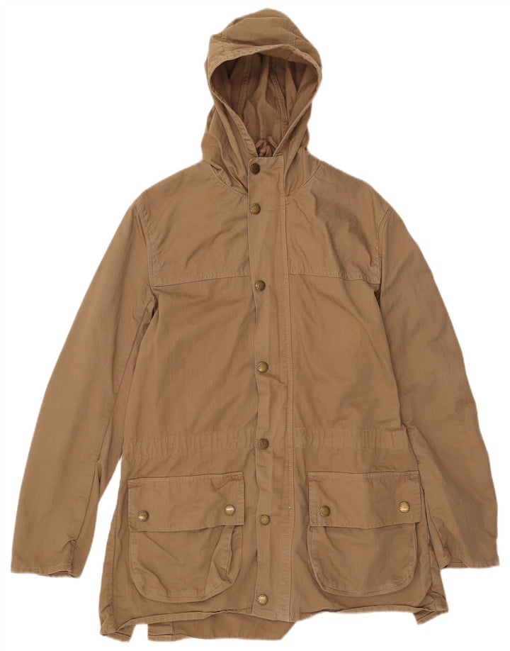 Jachetă parka cu glugă pentru bărbați Barbour UK 38, bumbac mediu bej