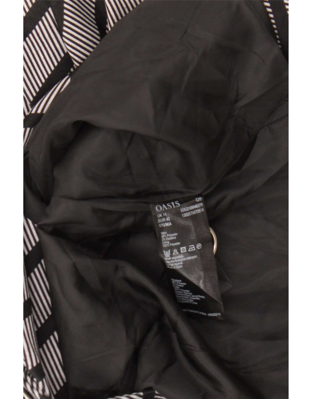 Jachetă Blazer pentru femei Oasis cu 1 nasture UK 14 Poliester cu dungi gri mediu