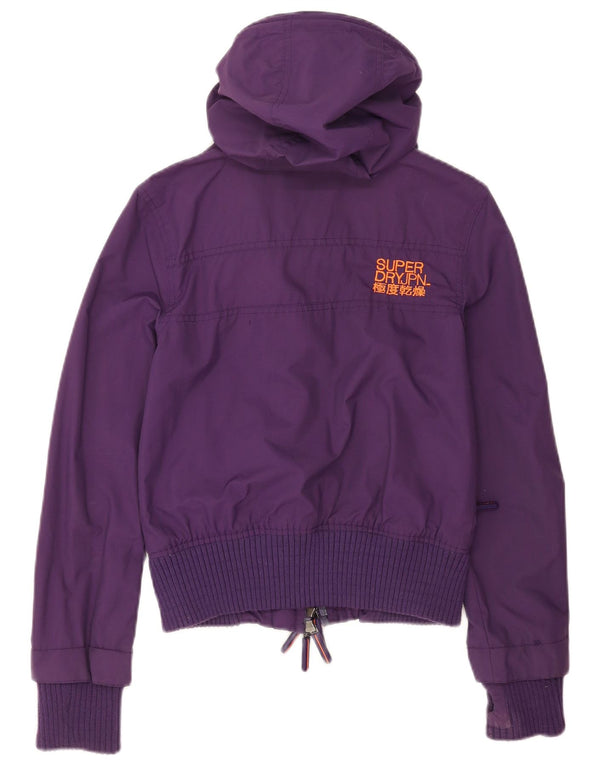 Jachetă Windbreaker pentru femei cu glugă Superdry UK 6 XS Violet Nylon