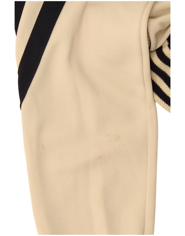 Jachetă de trening vintage pentru femei UK 14 Medium Bej Colorblock