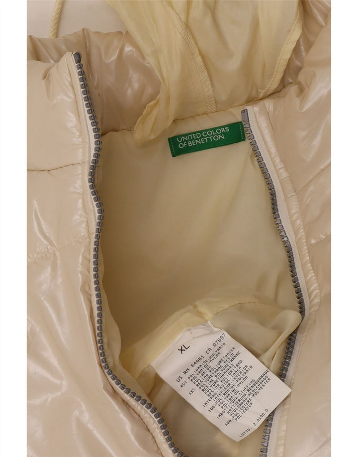 Jachetă căptușită Benetton pentru femei UK 18 XL Bej Poliamidă