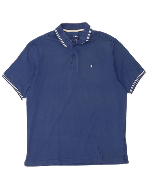 Tricou polo pentru bărbați Champion Easy Fit, bumbac albastru mediu
