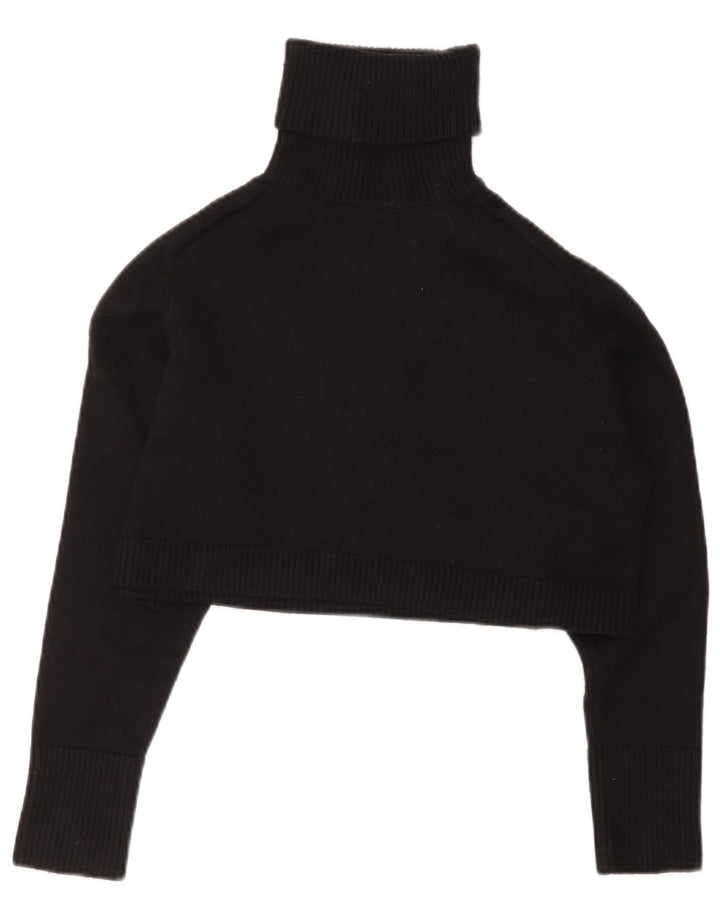 Top crop cu gât rulat pentru femei Zara UK 10 Small Black Viscose