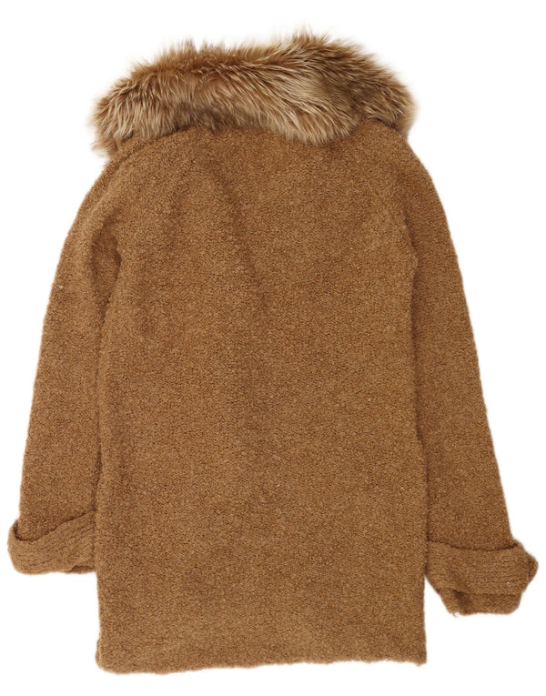 Pulover cardigan pentru femei Zara UK 14 maro mediu acrilic