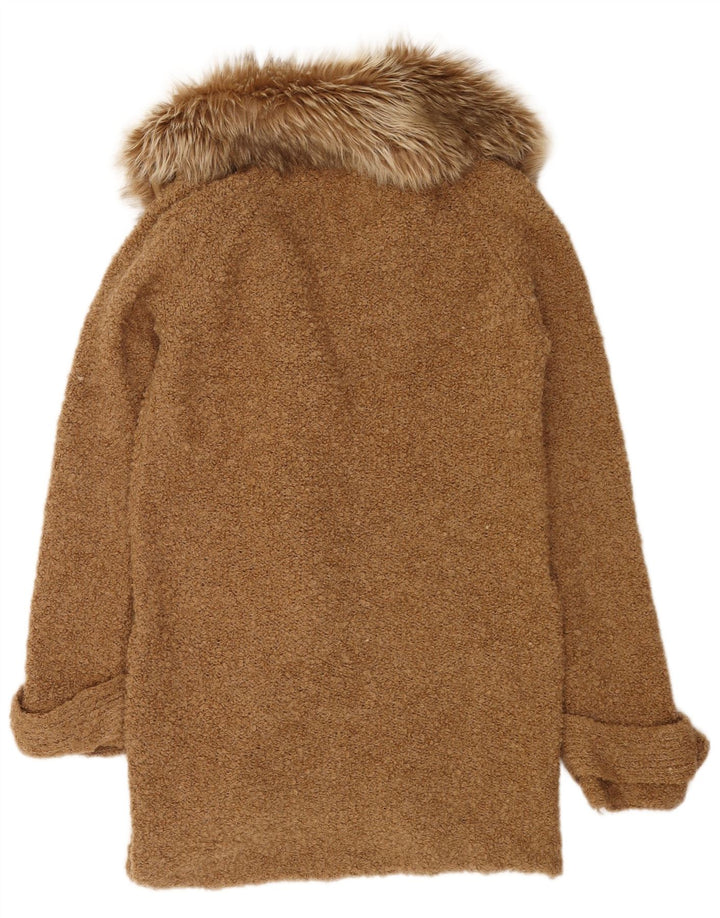 Pulover cardigan pentru femei Zara UK 14 maro mediu acrilic