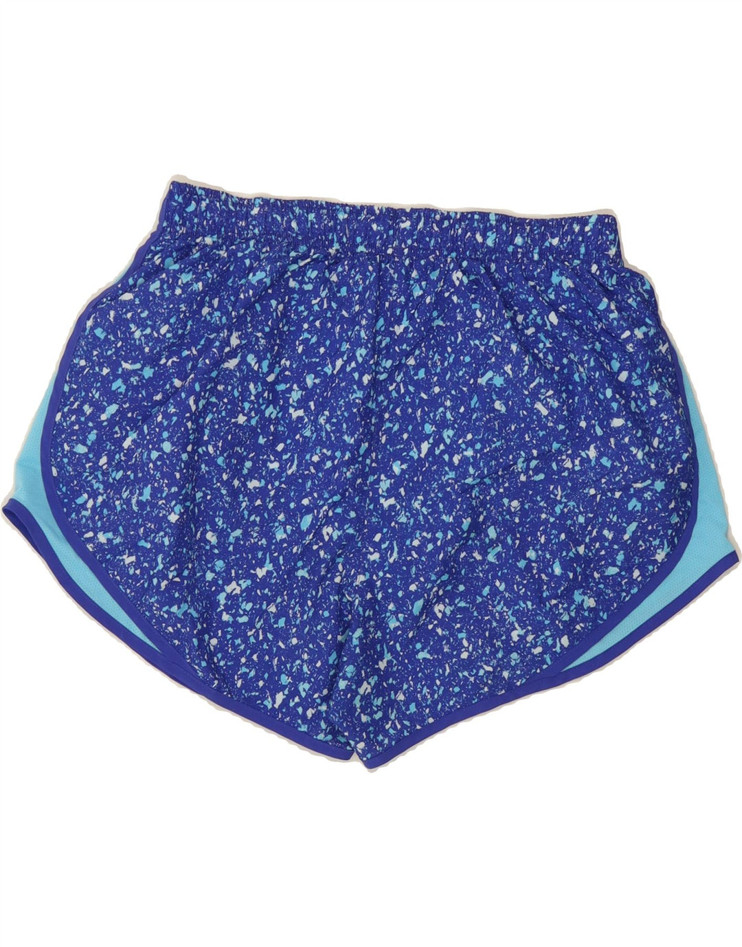 NIKE Womens Dri Fit Sport Shorts UK 14 Large  Blue Spotted Polyester Vintage Nike and Second-Hand Nike from Messina Hembry 