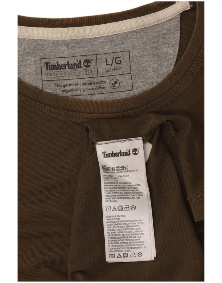 TIMBERLAND Tricou Slim Fit pentru bărbați Top mare din bumbac kaki