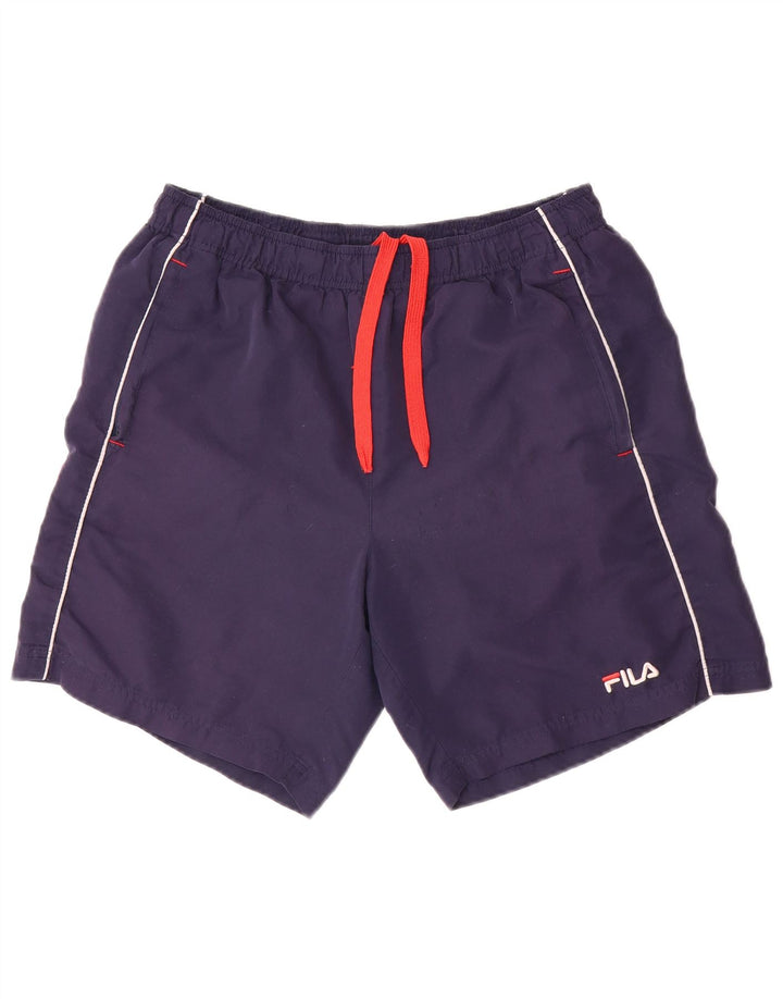 Pantaloni scurți sport Fila pentru bărbați, poliester bleumarin mediu
