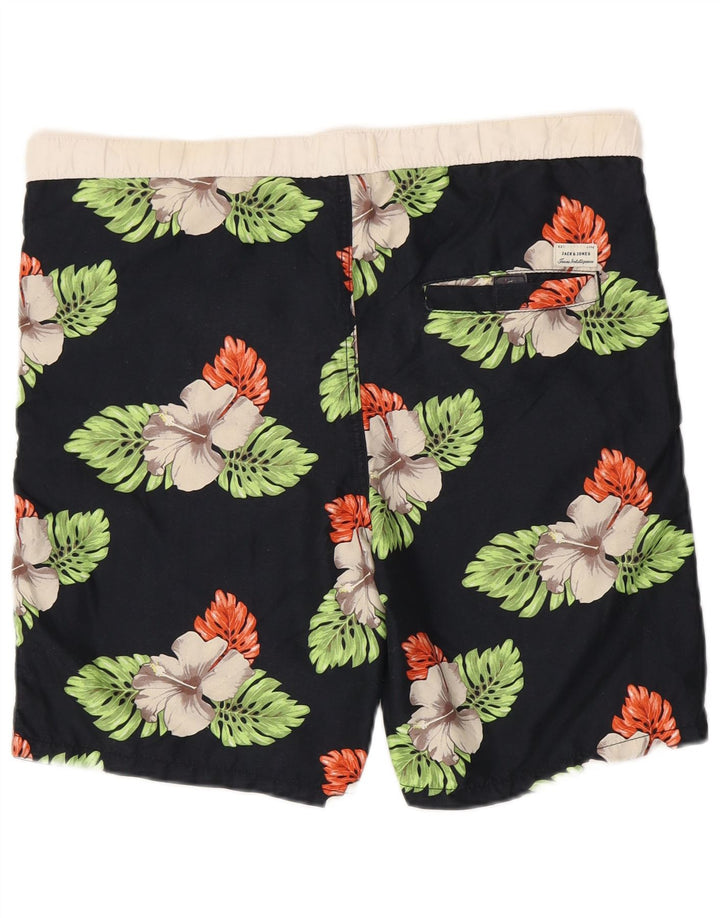 JACK & JONES Pantaloni scurți de înot pentru bărbați Poliester floral negru mediu