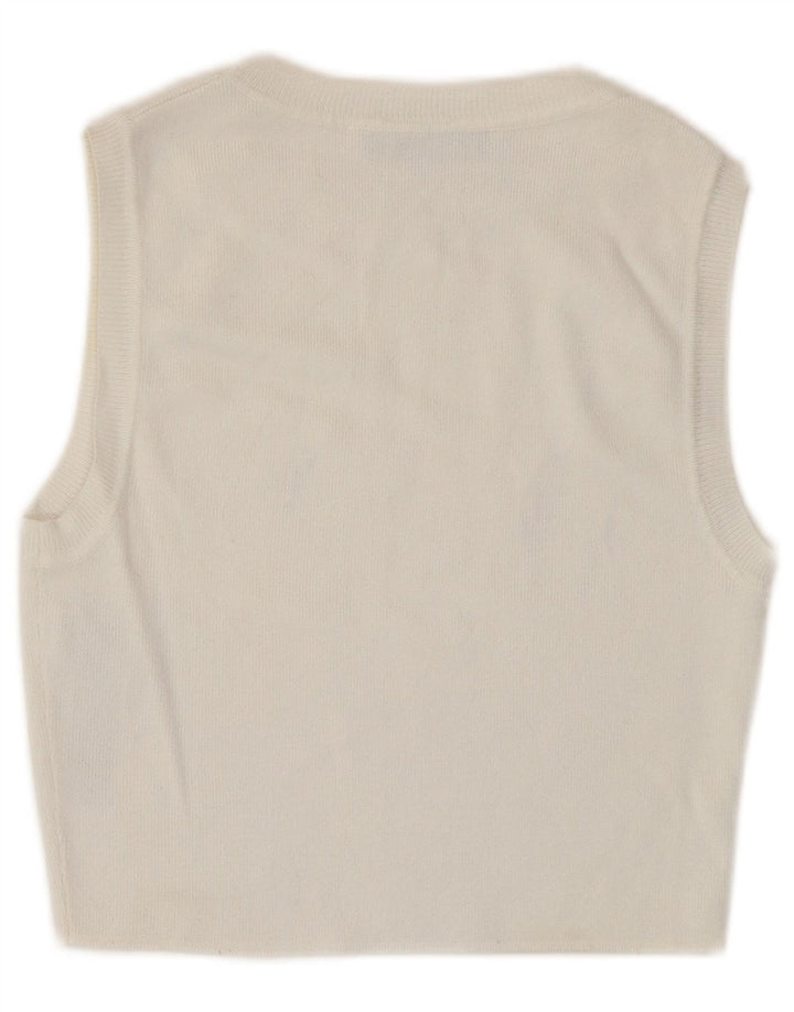Crop Top fără mâneci pentru femei Zara UK 12 Medium White Viscose