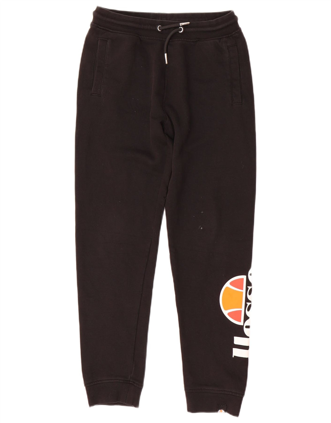 ELLESSE Băieți Grafic Pantaloni Trening Pantaloni Joggeri 11-12 Ani Bumbac Negru