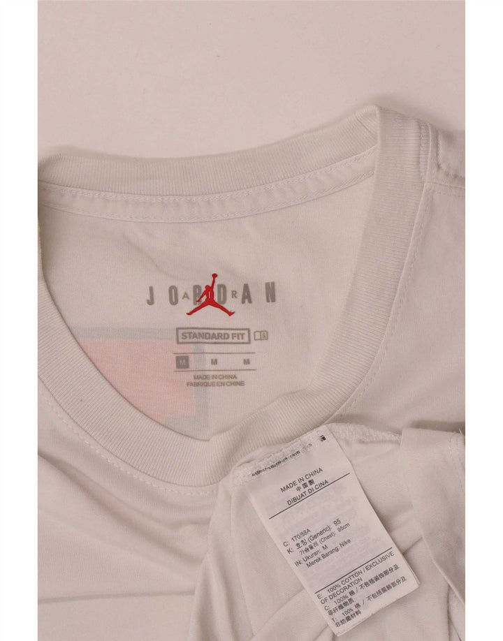 Tricou grafic Jordan pentru bărbați, cu croiala standard, top, mediu, alb, bumbac