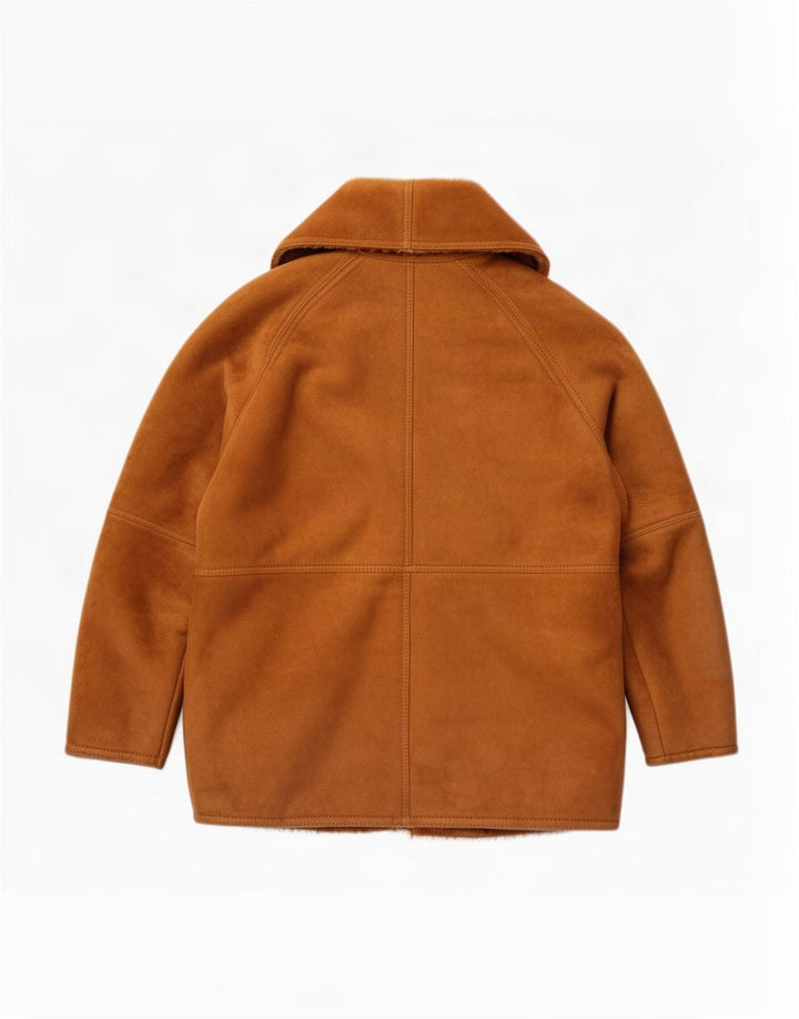 Jachetă din shearling pentru bărbați Stefano IT 50 din piele maro mare