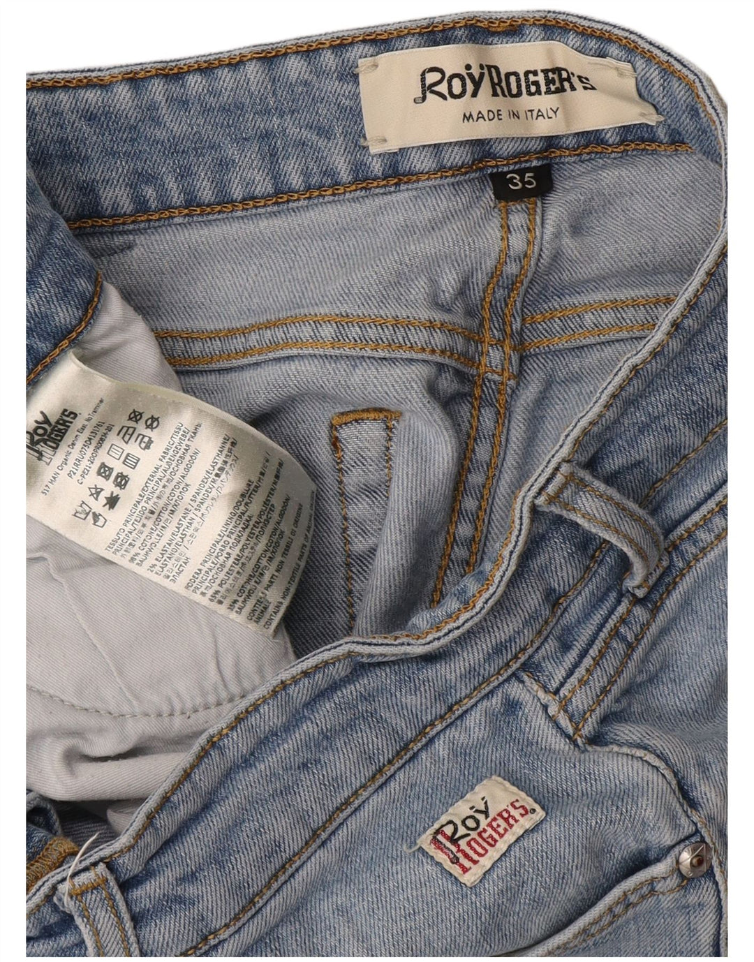 Blugi drepti pentru bărbați Roy Rogers W35 L31 Bumbac albastru