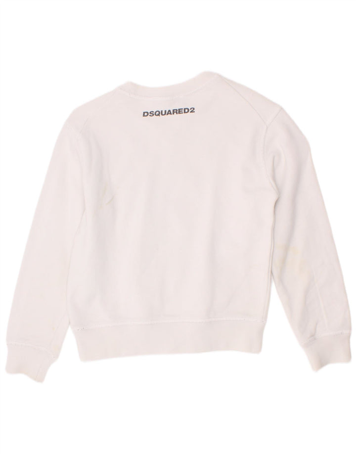 Dsquared2 Fete Pulover Grafic Pulover 5-6 Ani Bumbac Alb