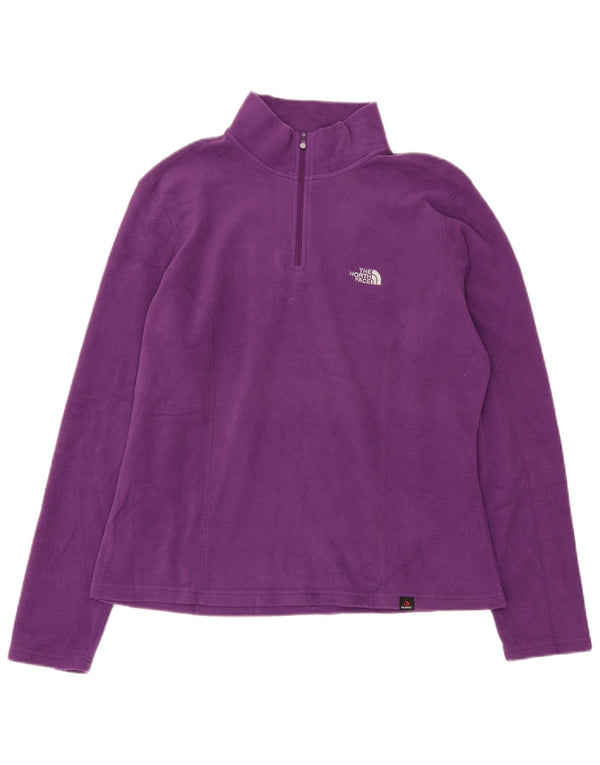 Pulover pentru femei THE NORTH FACE, cu fermoar și gât, din lână UK 16, mare, violet, poliester