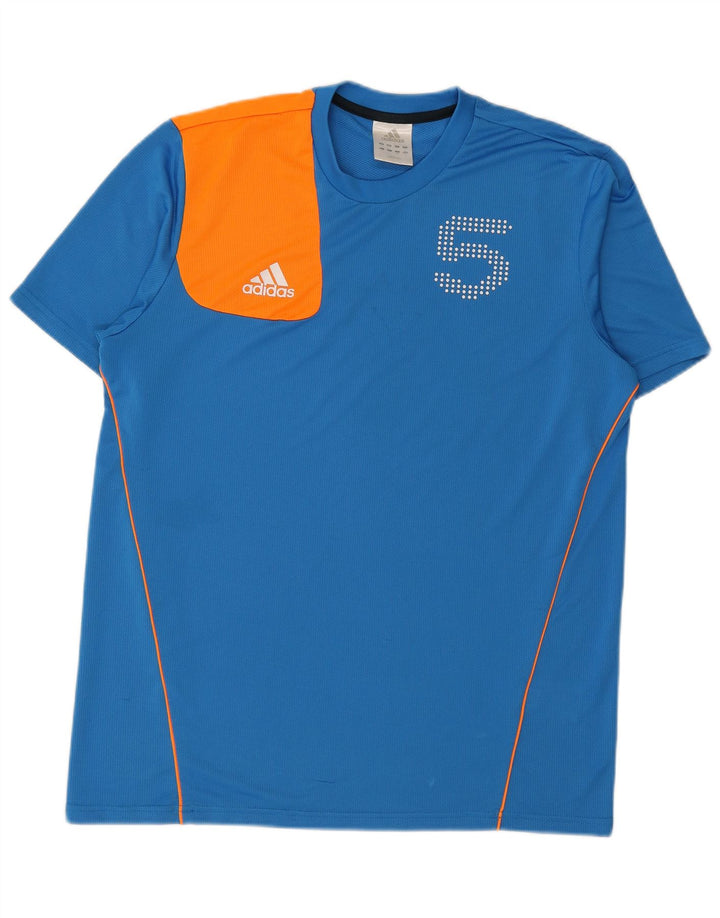 Tricou grafic ADIDAS pentru bărbați Top mare, albastru, poliester color bloc
