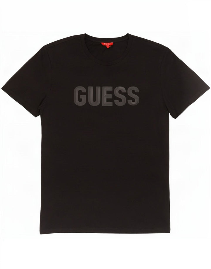 Tricou grafic Guess pentru bărbați Top mare din bumbac negru