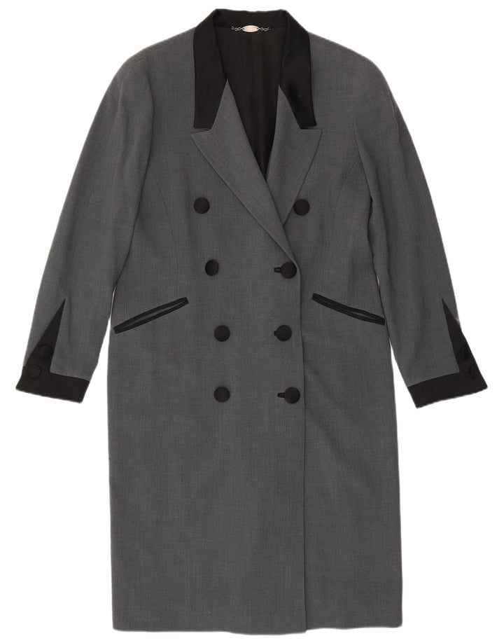 Palton dublu pentru femei Vintage IT 46 Lână mare gri