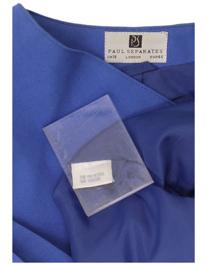 PAUL SEPARATES Womens 1 Button Short Sleeve Blazer Jacket UK 18 XL Blue