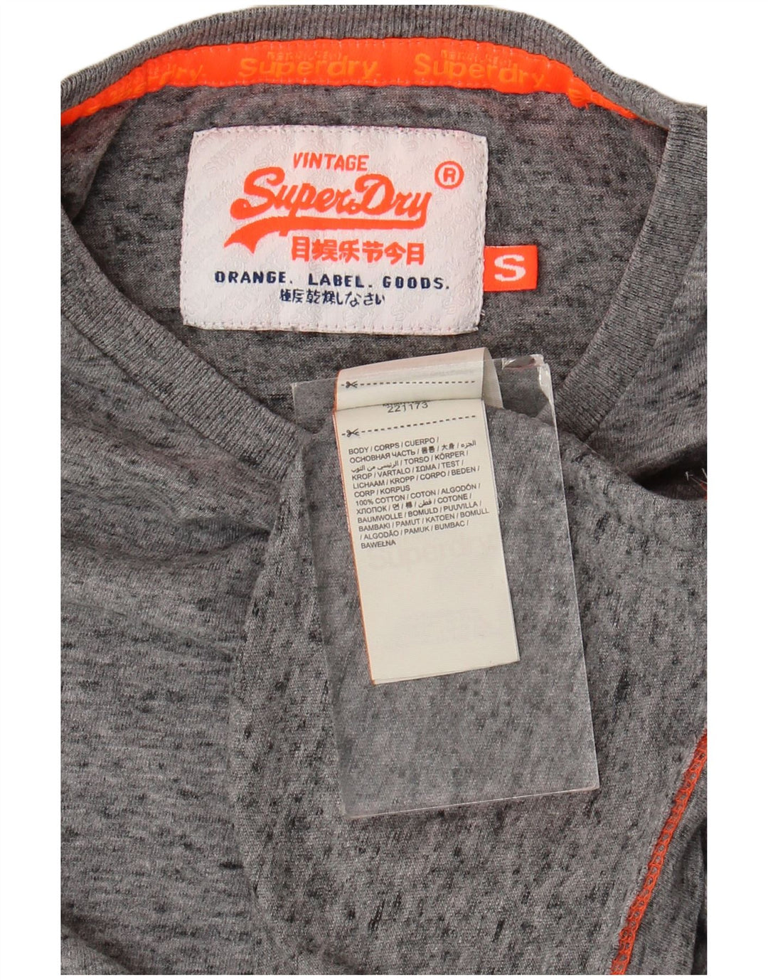Tricou Superdry pentru bărbați Top mic, gri, bumbac cu pete